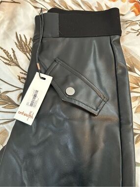 Ontwelfth Faux Leather Black Pants
